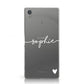 Personalised White Name & One Heart Clear Sony Xperia Case