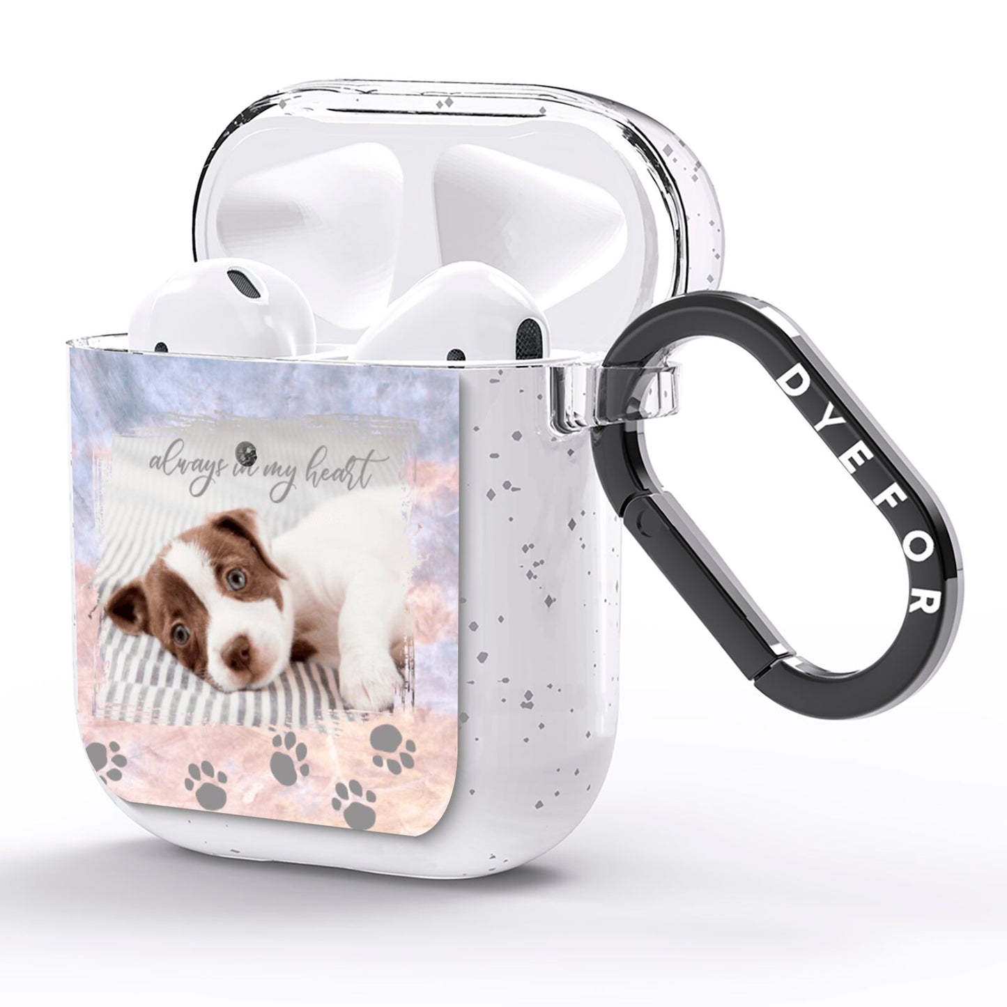 Pet Photo Personalised AirPods Glitter Case Side Image