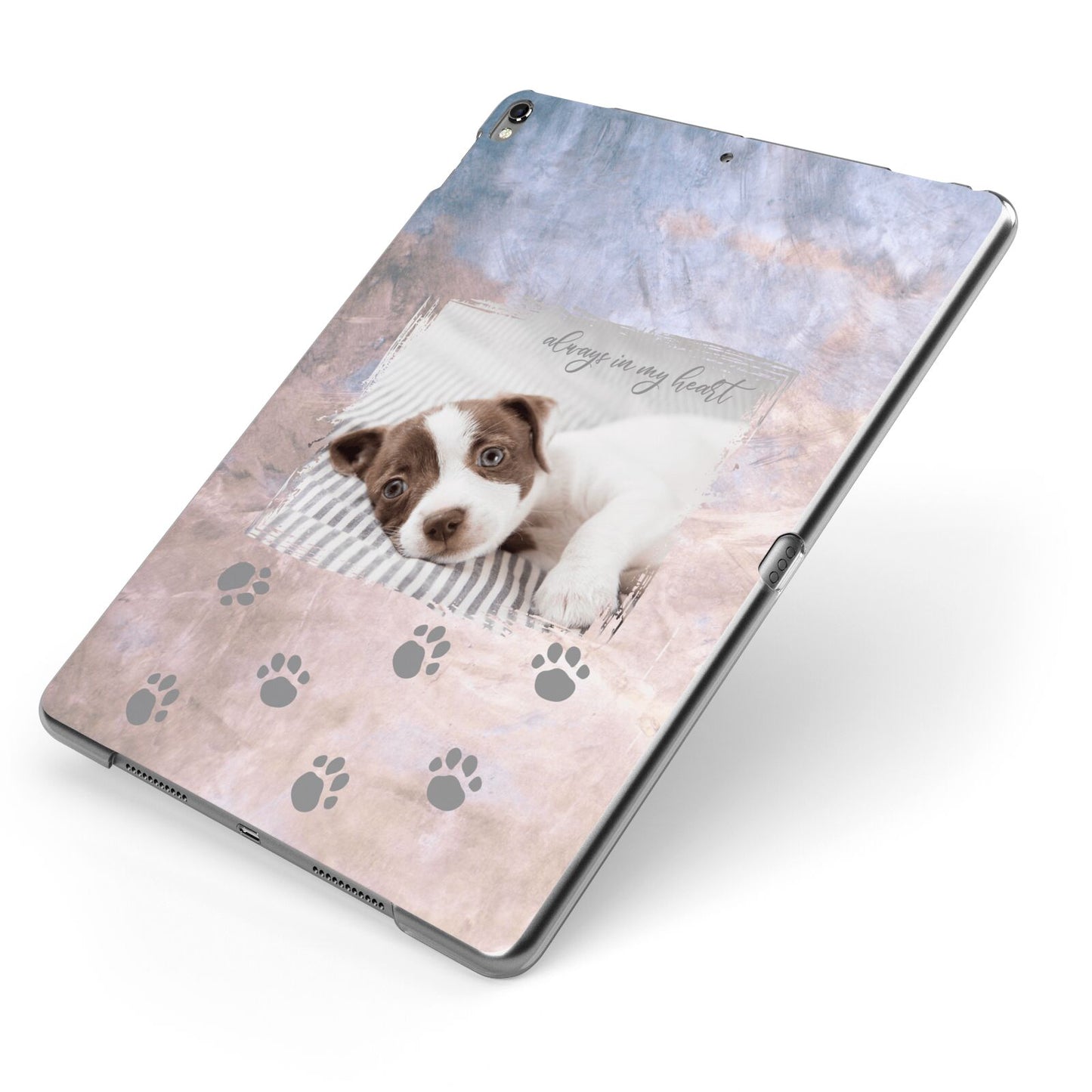 Pet Photo Personalised Apple iPad Case on Grey iPad Side View