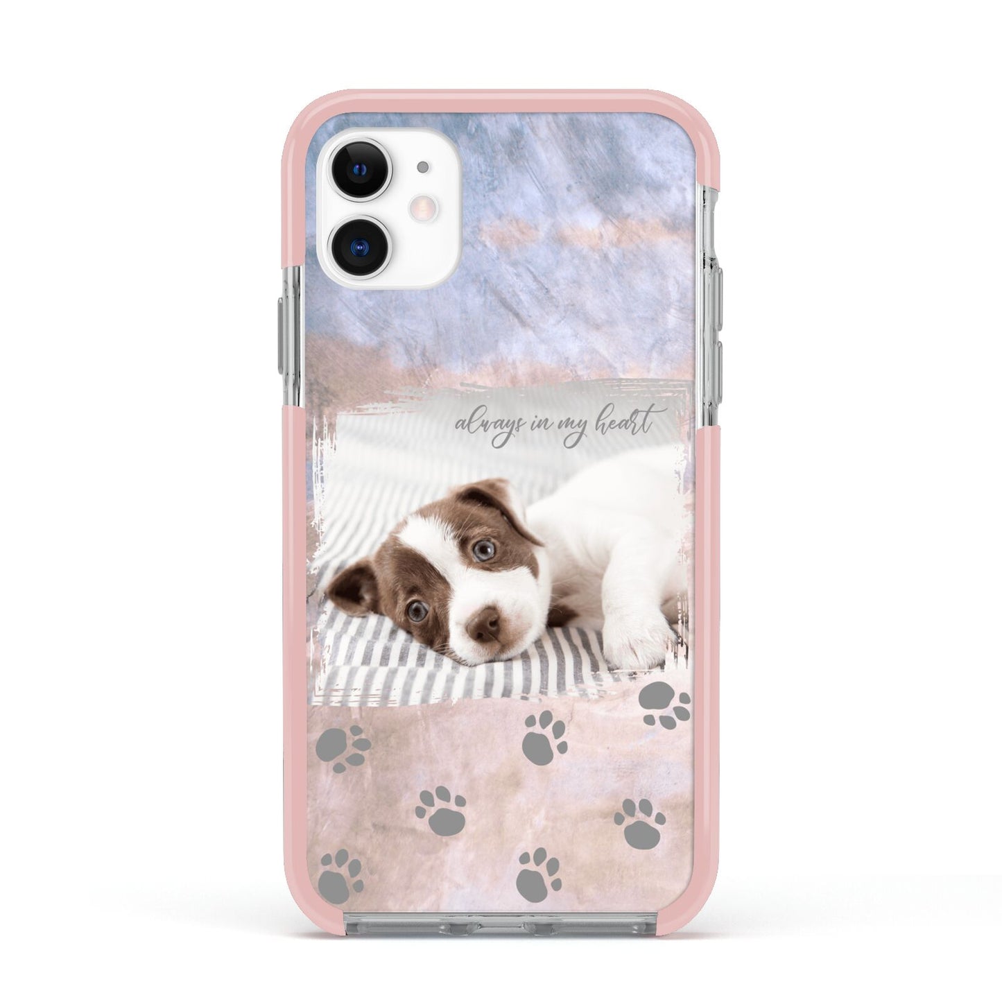Pet Photo Personalised Apple iPhone 11 in White with Pink Impact Case