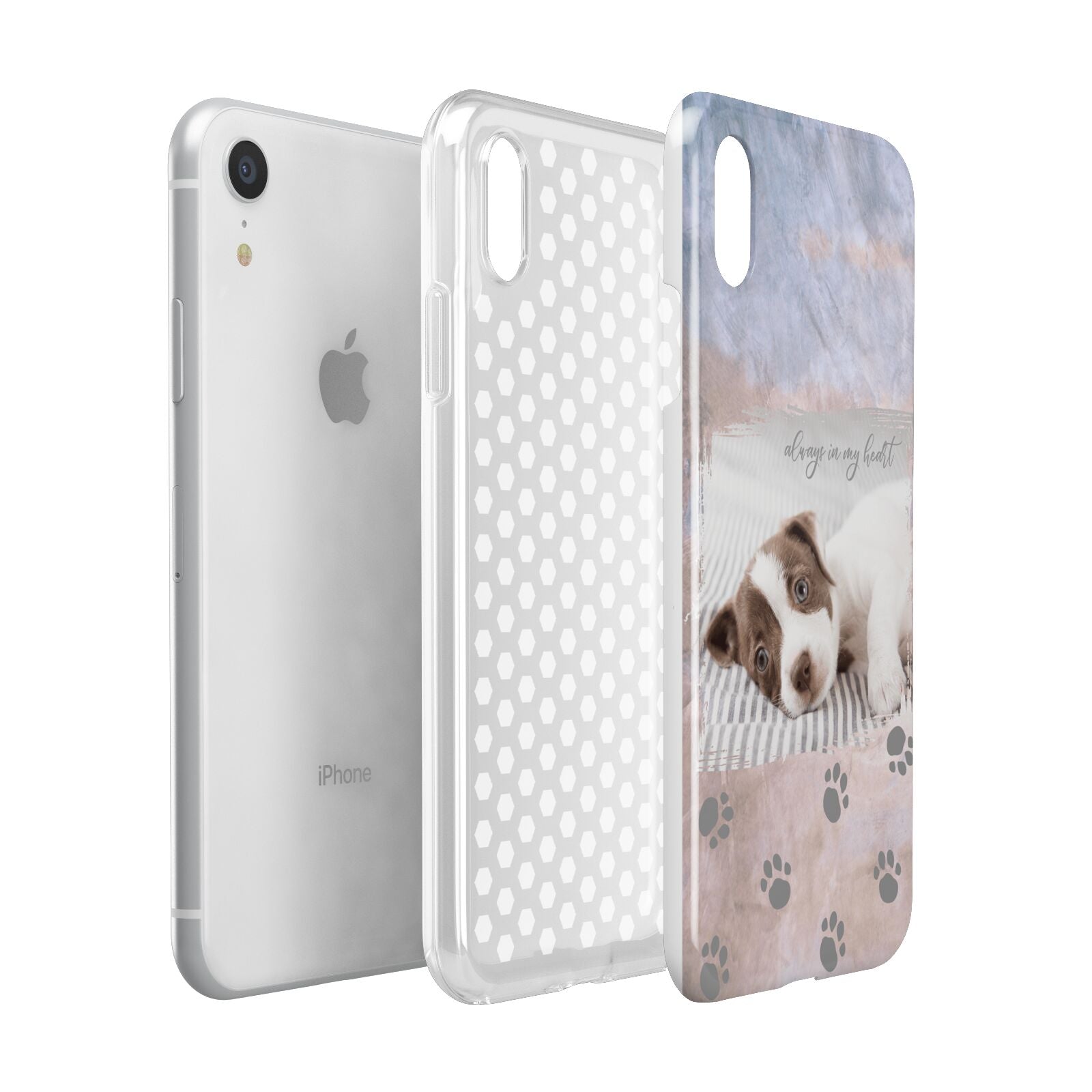 Pet Photo Personalised Apple iPhone XR White 3D Tough Case Expanded view