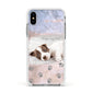 Pet Photo Personalised Apple iPhone Xs Impact Case White Edge on Silver Phone