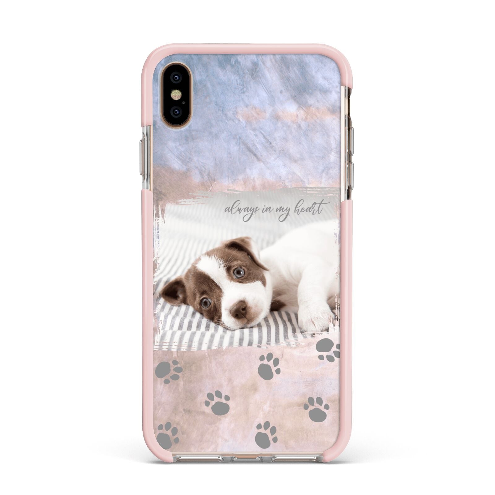 Pet Photo Personalised Apple iPhone Xs Max Impact Case Pink Edge on Gold Phone