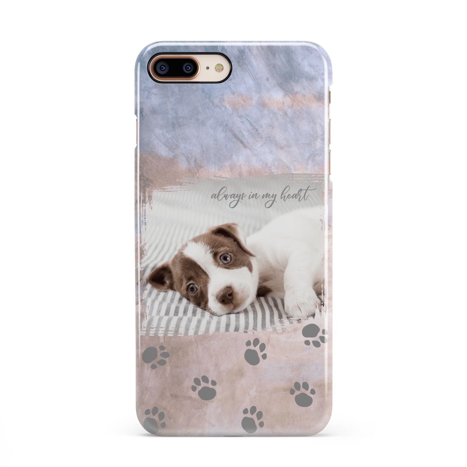 Pet Photo Personalised iPhone 8 Plus 3D Snap Case on Gold Phone