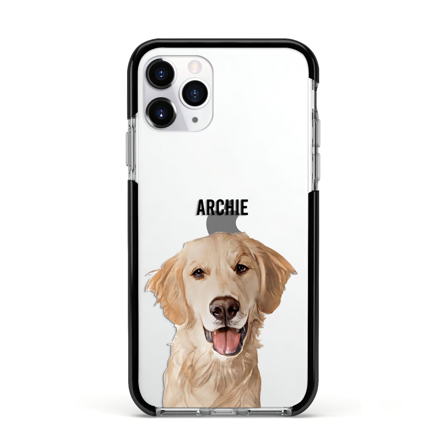 Pet Portrait Apple iPhone 11 Pro in Silver with Black Impact Case