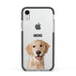 Pet Portrait Apple iPhone XR Impact Case Black Edge on Silver Phone