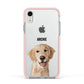 Pet Portrait Apple iPhone XR Impact Case Pink Edge on Silver Phone