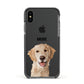 Pet Portrait Apple iPhone Xs Impact Case Black Edge on Black Phone