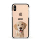 Pet Portrait Apple iPhone Xs Impact Case Black Edge on Gold Phone