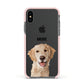 Pet Portrait Apple iPhone Xs Impact Case Pink Edge on Black Phone