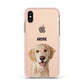 Pet Portrait Apple iPhone Xs Impact Case Pink Edge on Gold Phone