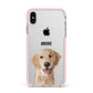 Pet Portrait Apple iPhone Xs Max Impact Case Pink Edge on Silver Phone