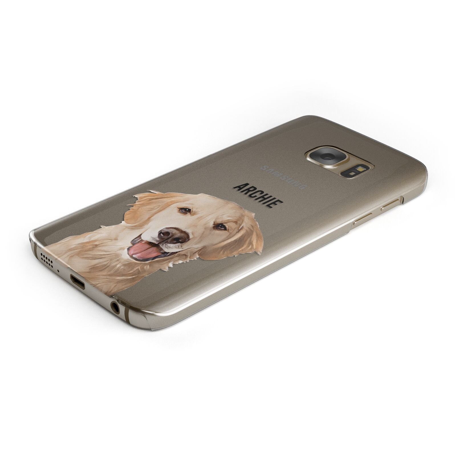 Pet Portrait Protective Samsung Galaxy Case Angled Image