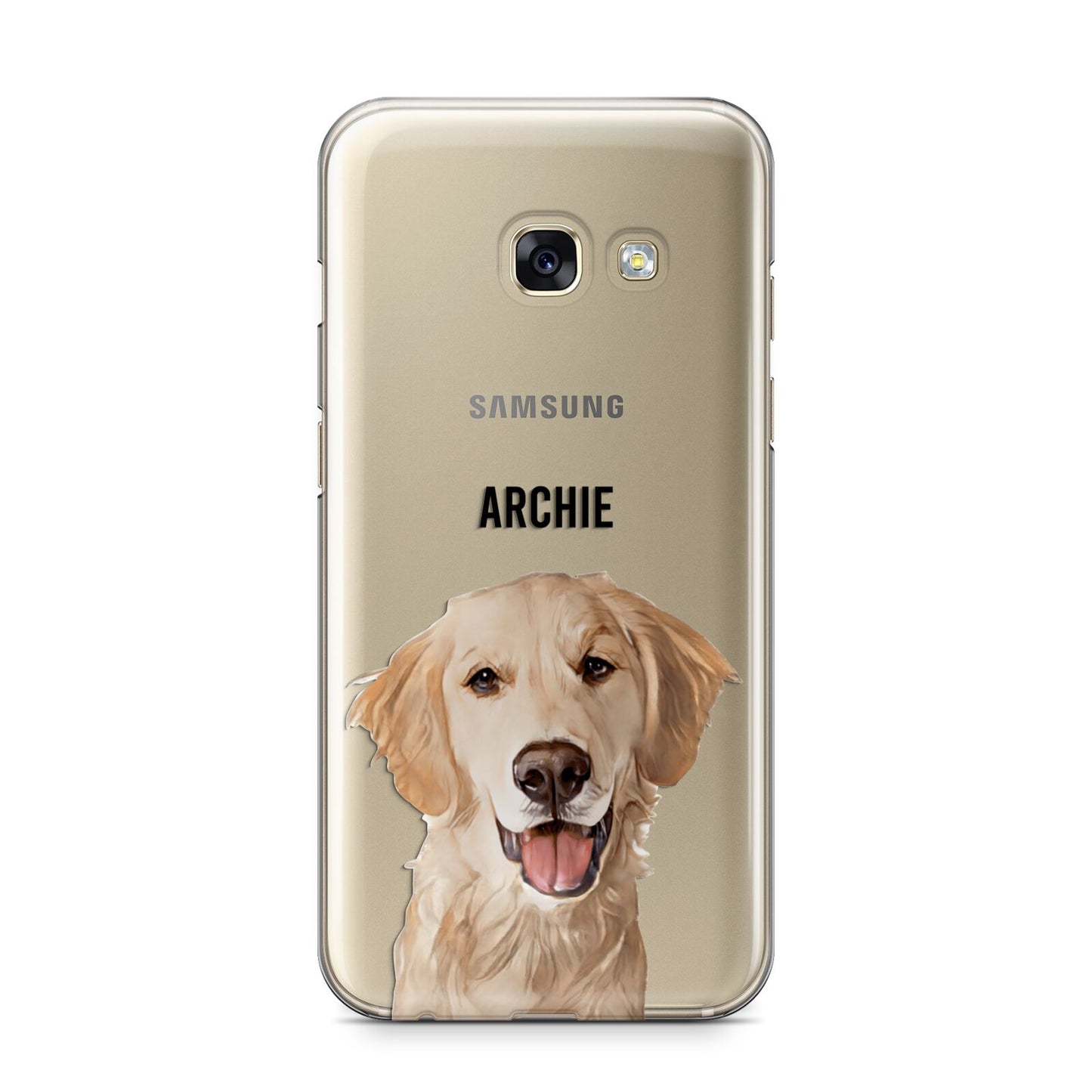 Pet Portrait Samsung Galaxy A3 2017 Case on gold phone