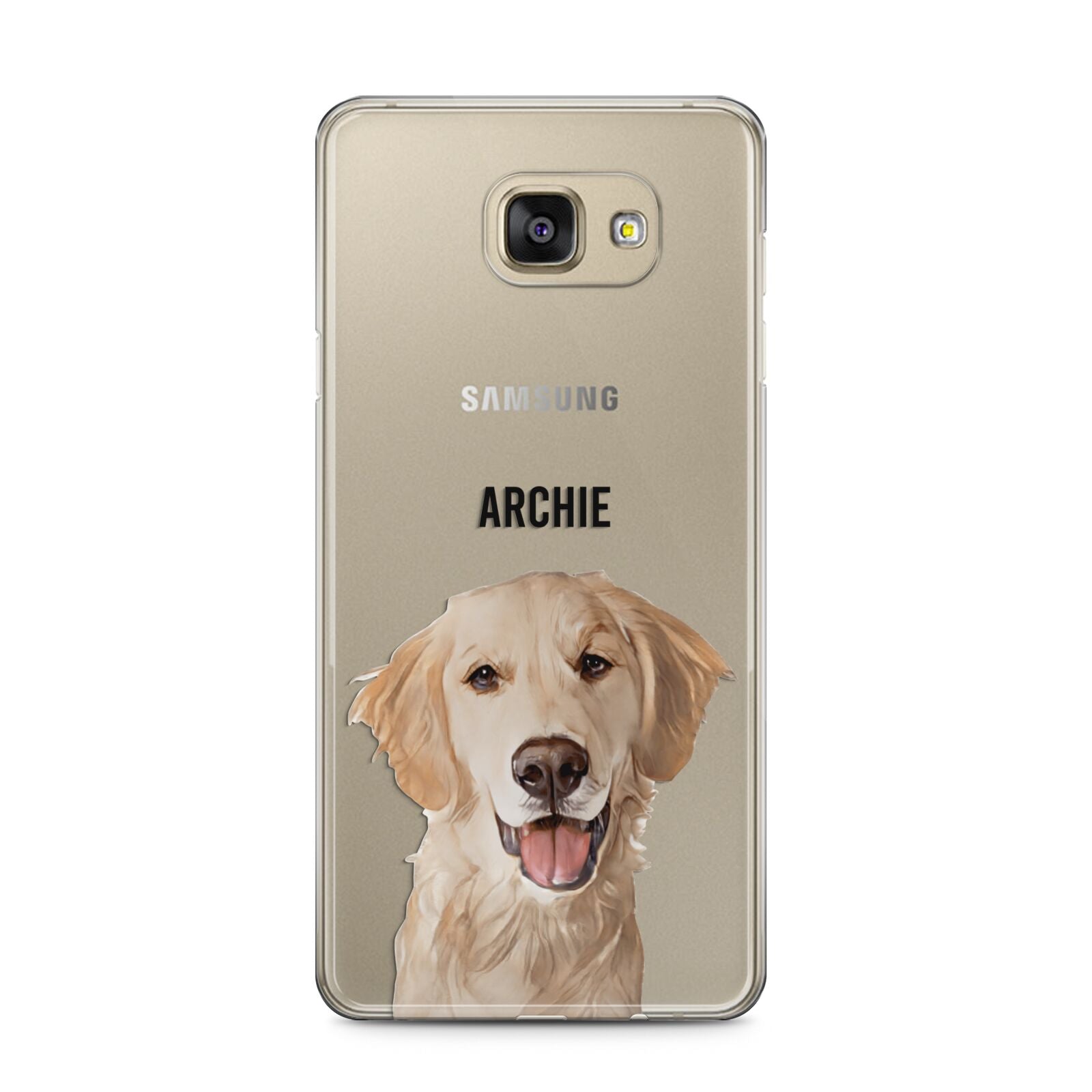 Pet Portrait Samsung Galaxy A5 2016 Case on gold phone