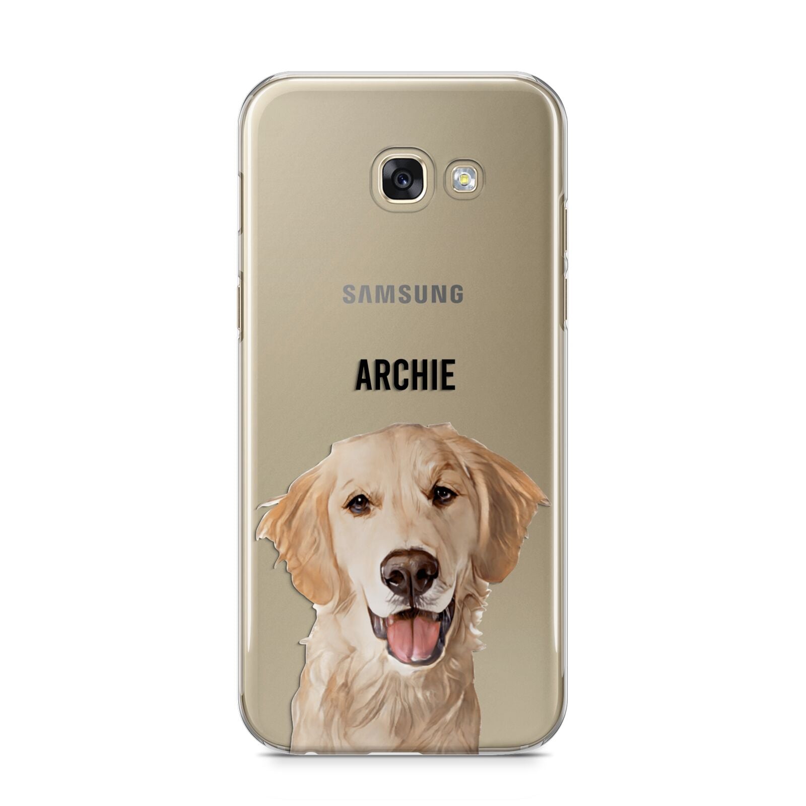 Pet Portrait Samsung Galaxy A5 2017 Case on gold phone