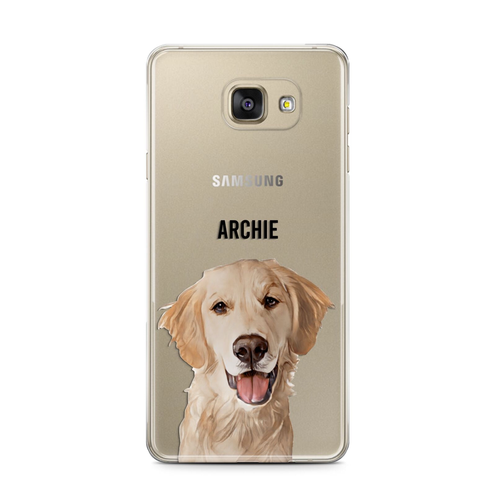 Pet Portrait Samsung Galaxy A7 2016 Case on gold phone