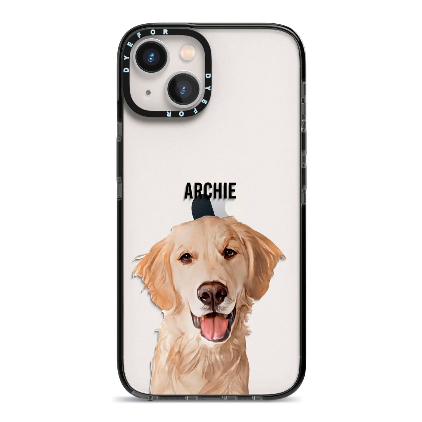 Pet Portrait iPhone 13 Black Impact Case on Silver phone