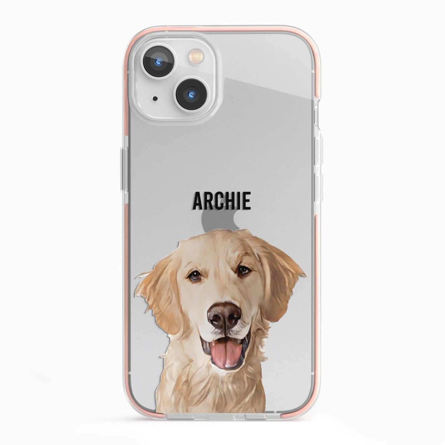 Pet Portrait iPhone 13 TPU Impact Case with Pink Edges