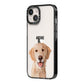 Pet Portrait iPhone 14 Black Impact Case Side Angle on Silver phone
