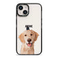 Pet Portrait iPhone 14 Black Impact Case on Silver phone