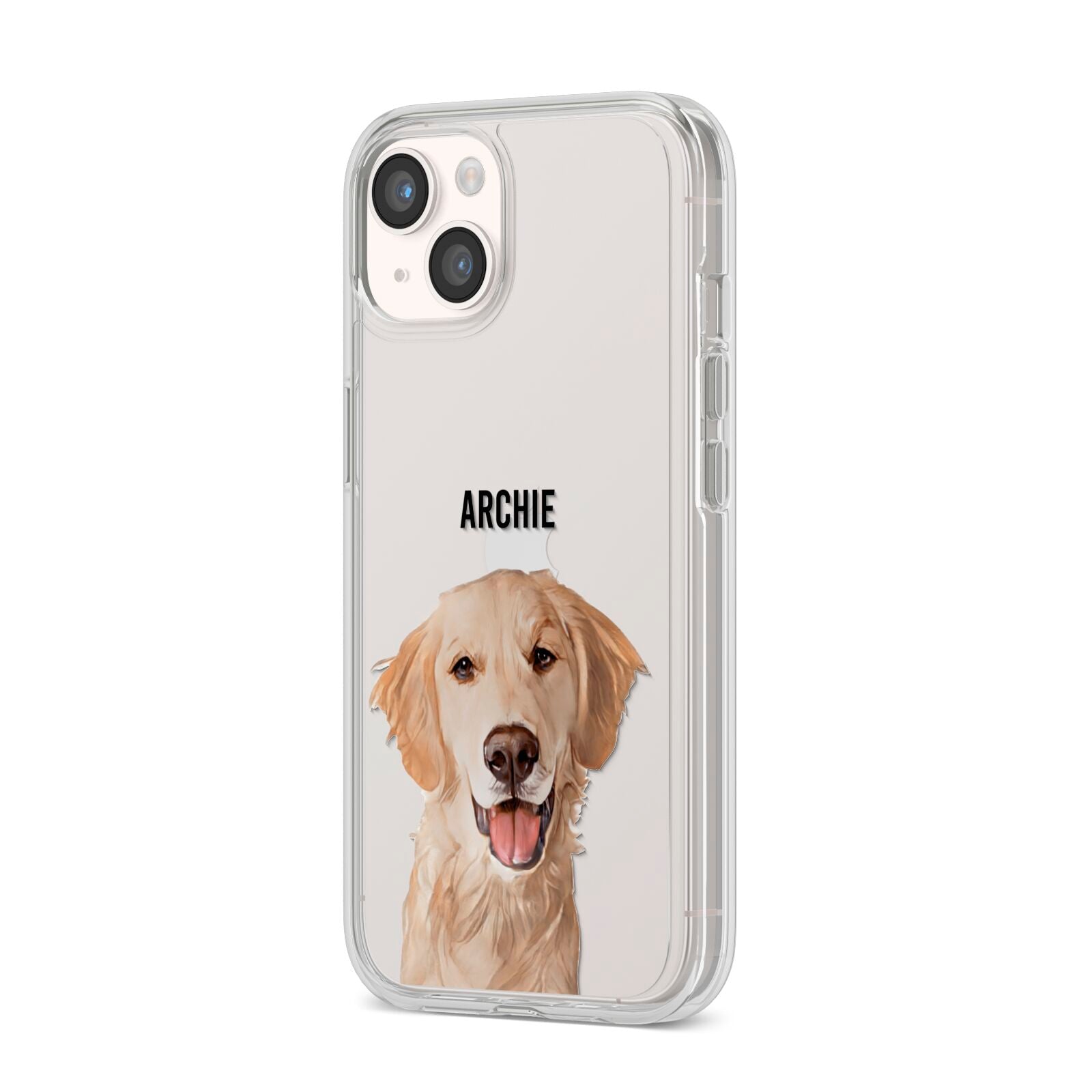 Pet Portrait iPhone 14 Clear Tough Case Starlight Angled Image