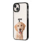 Pet Portrait iPhone 14 Plus Black Impact Case Side Angle on Silver phone