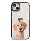 Pet Portrait iPhone 14 Plus Black Impact Case on Silver phone