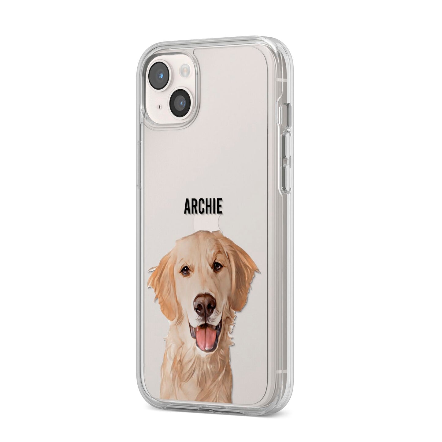 Pet Portrait iPhone 14 Plus Clear Tough Case Starlight Angled Image