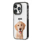 Pet Portrait iPhone 14 Pro Black Impact Case Side Angle on Silver phone