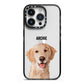 Pet Portrait iPhone 14 Pro Black Impact Case on Silver phone