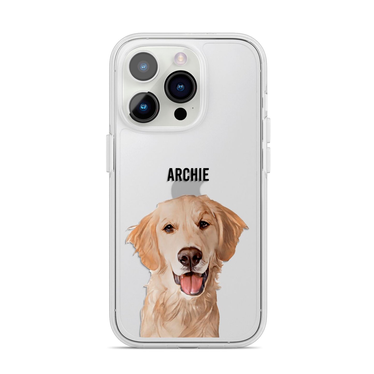 Pet Portrait iPhone 14 Pro Clear Tough Case Silver
