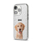 Pet Portrait iPhone 14 Pro Glitter Tough Case Silver Angled Image