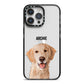 Pet Portrait iPhone 14 Pro Max Black Impact Case on Silver phone