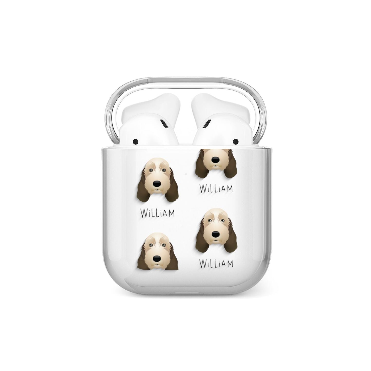 Petit Basset Griffon Vendeen Icon with Name AirPods Case