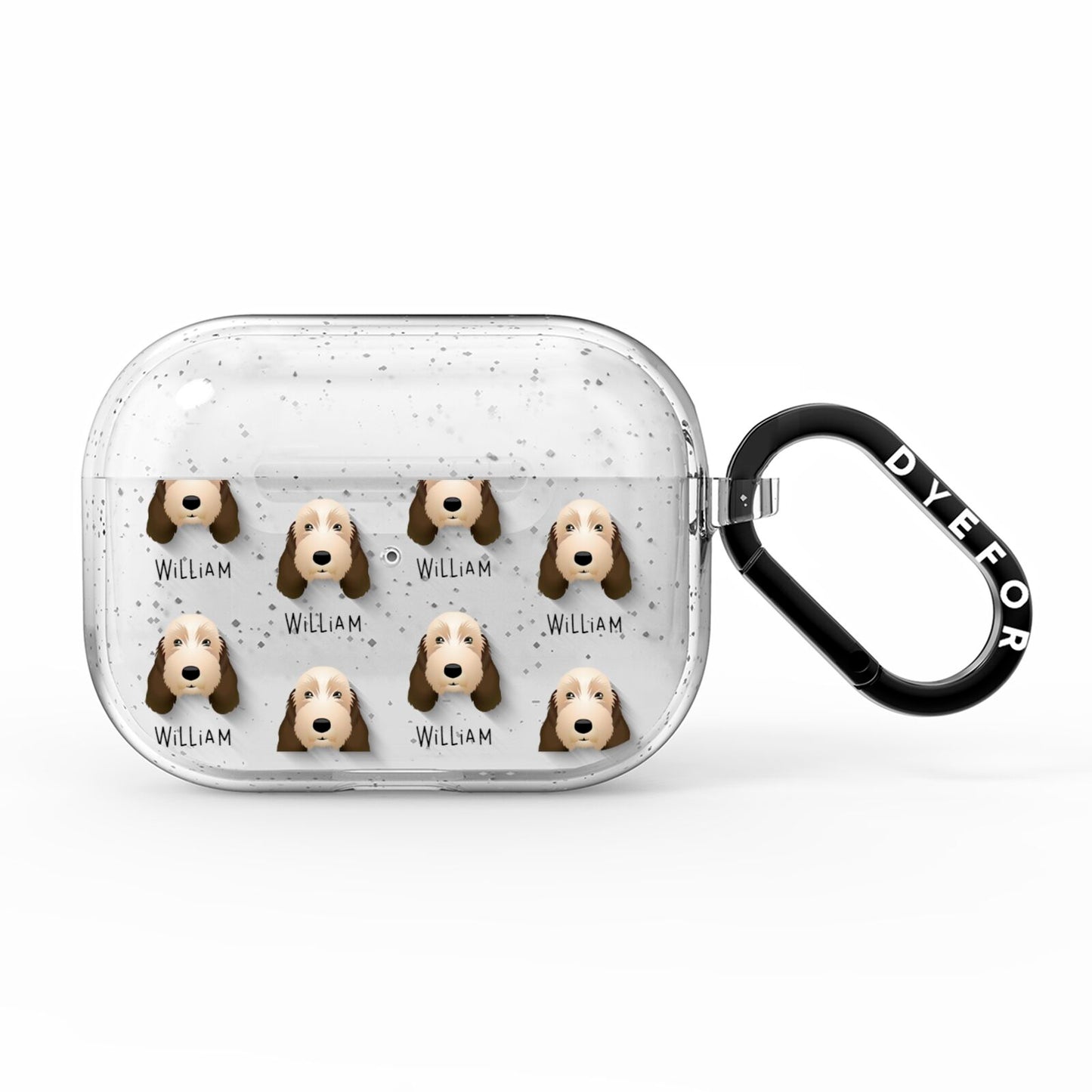 Petit Basset Griffon Vendeen Icon with Name AirPods Pro Glitter Case