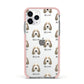 Petit Basset Griffon Vendeen Icon with Name Apple iPhone 11 Pro in Silver with Pink Impact Case
