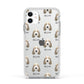 Petit Basset Griffon Vendeen Icon with Name Apple iPhone 11 in White with White Impact Case