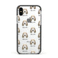 Petit Basset Griffon Vendeen Icon with Name Apple iPhone Xs Impact Case Black Edge on Silver Phone