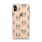 Petit Basset Griffon Vendeen Icon with Name Apple iPhone Xs Impact Case Pink Edge on Gold Phone