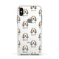 Petit Basset Griffon Vendeen Icon with Name Apple iPhone Xs Impact Case White Edge on Silver Phone