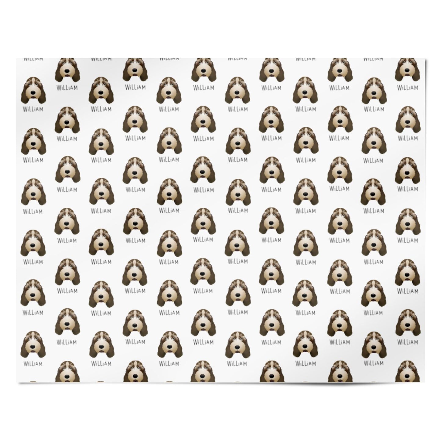 Petit Basset Griffon Vendeen Icon with Name Personalised Wrapping Paper Alternative
