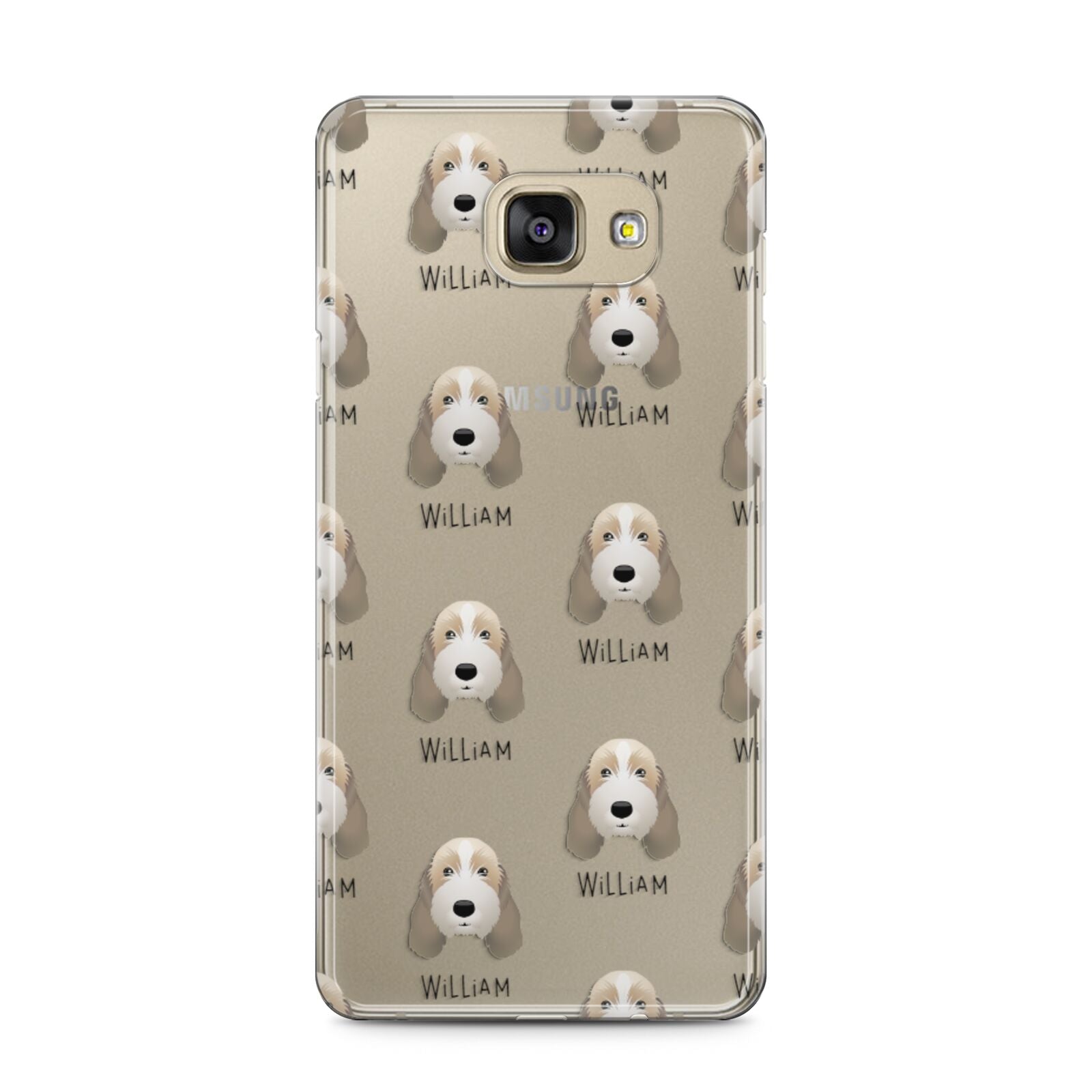 Petit Basset Griffon Vendeen Icon with Name Samsung Galaxy A5 2016 Case on gold phone