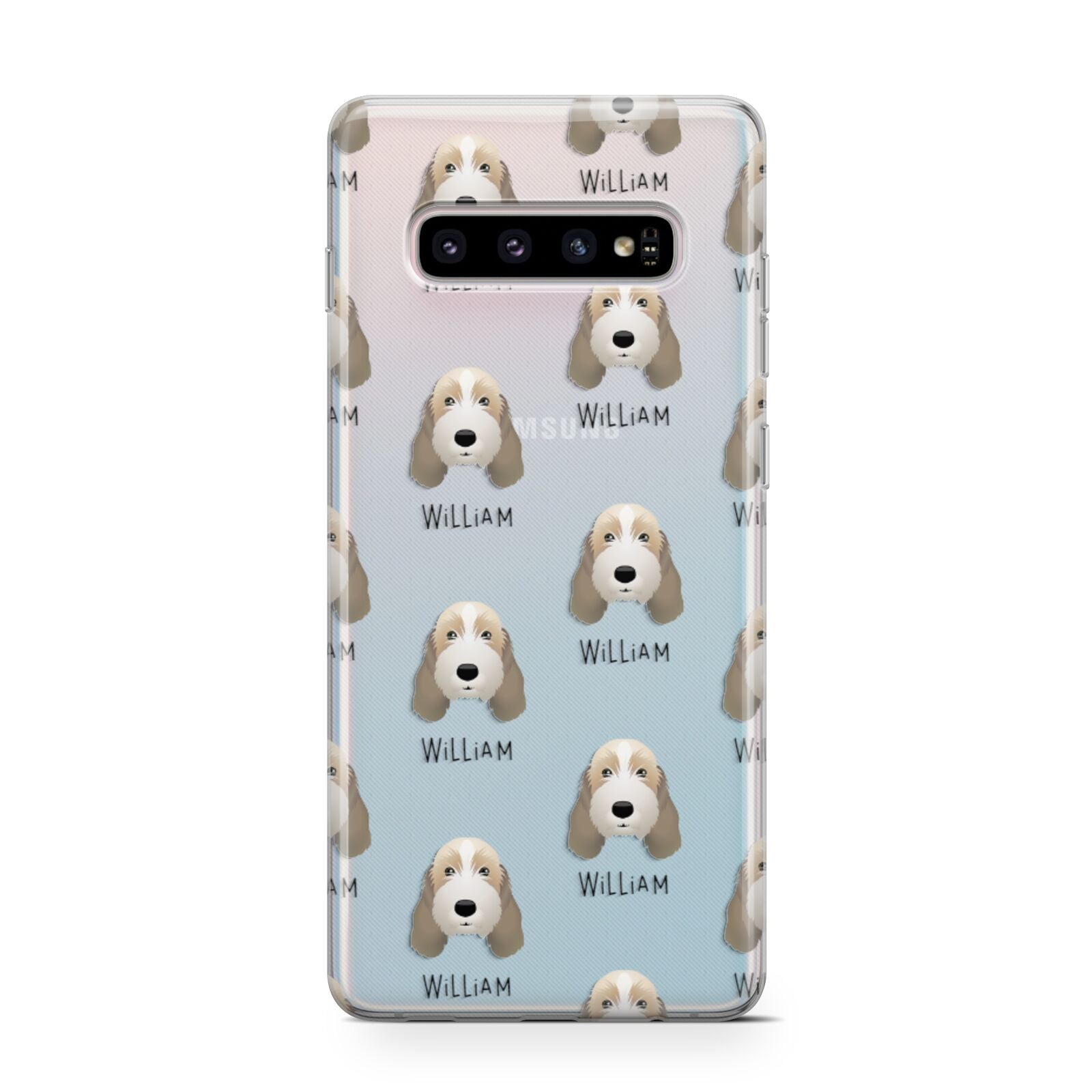 Petit Basset Griffon Vendeen Icon with Name Samsung Galaxy S10 Case