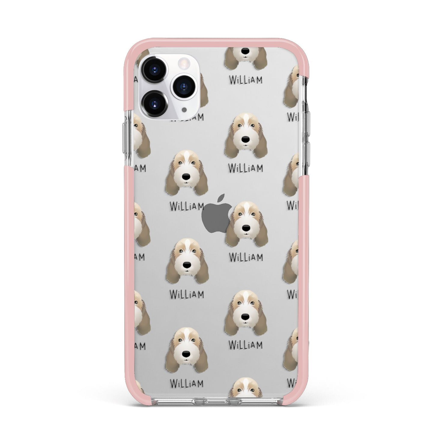 Petit Basset Griffon Vendeen Icon with Name iPhone 11 Pro Max Impact Pink Edge Case