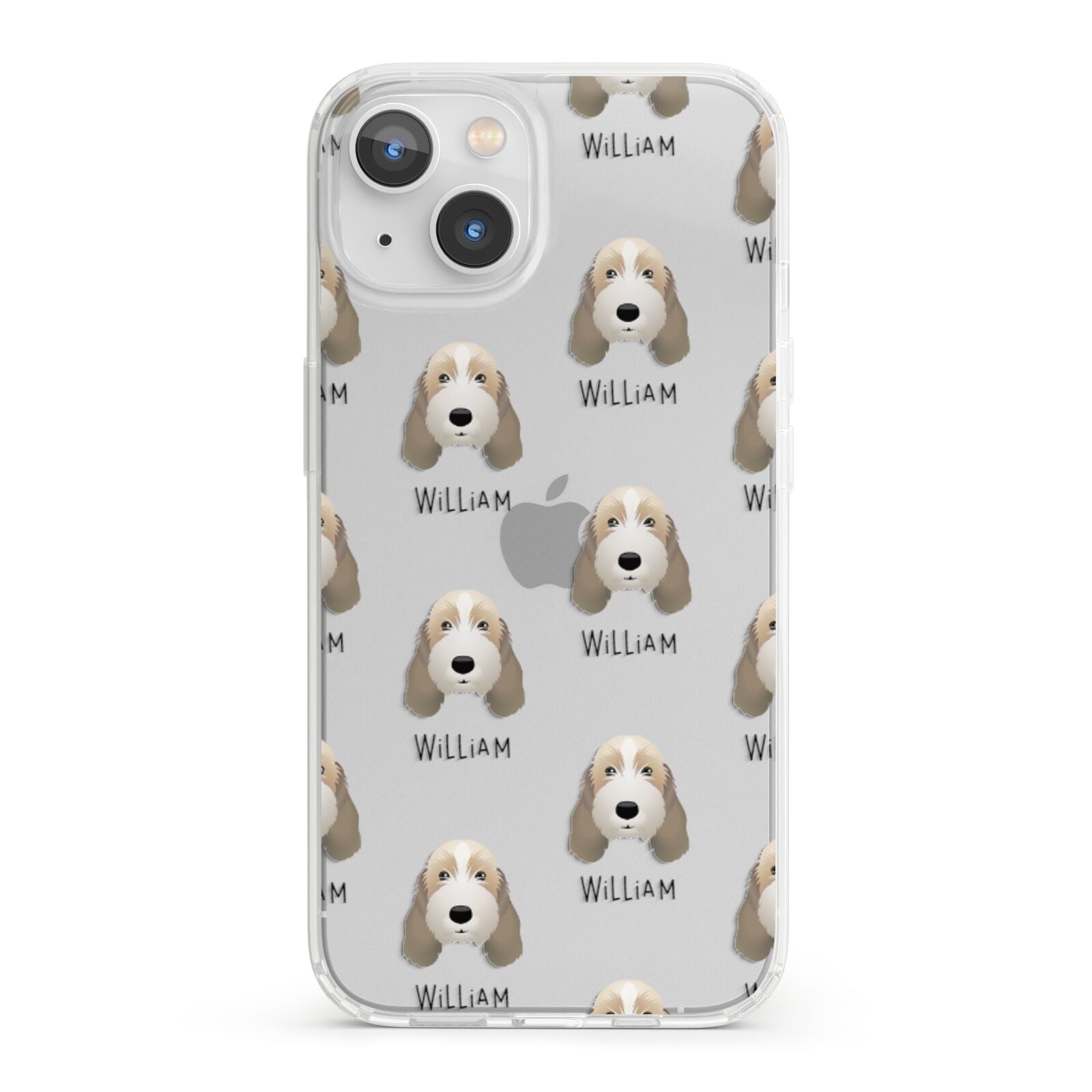 Petit Basset Griffon Vendeen Icon with Name iPhone 13 Clear Bumper Case