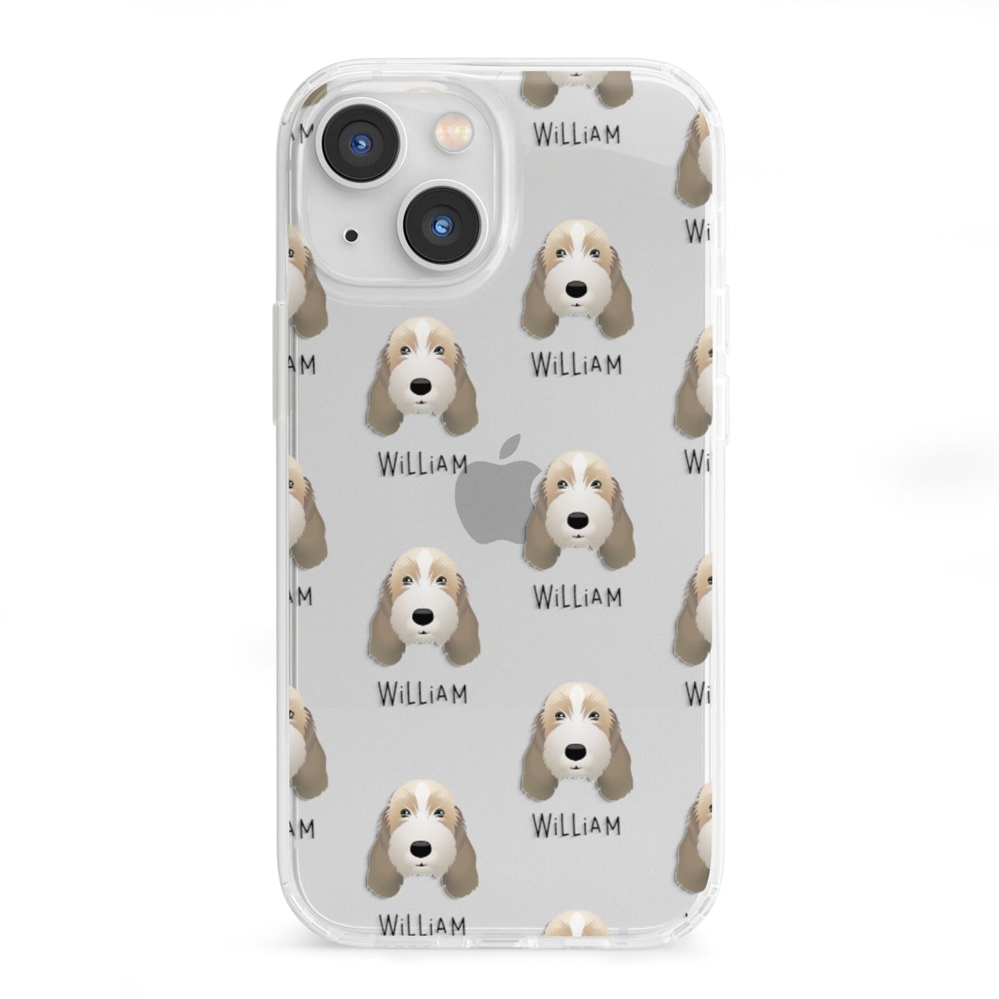 Petit Basset Griffon Vendeen Icon with Name iPhone 13 Mini Clear Bumper Case