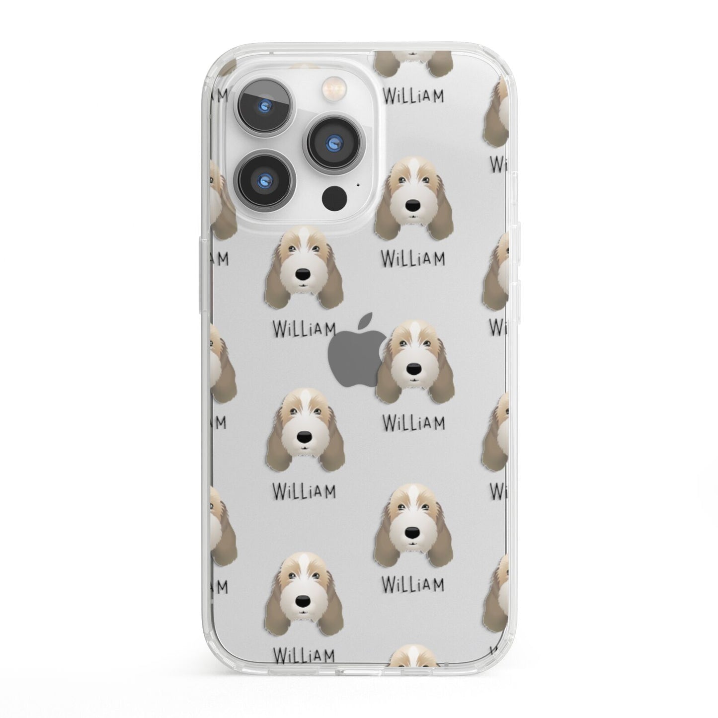 Petit Basset Griffon Vendeen Icon with Name iPhone 13 Pro Clear Bumper Case