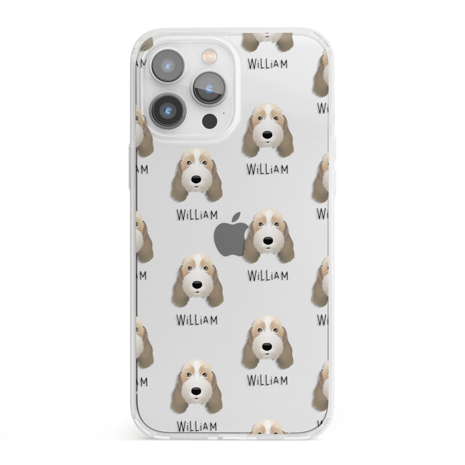 Petit Basset Griffon Vendeen Icon with Name iPhone 13 Pro Max Clear Bumper Case