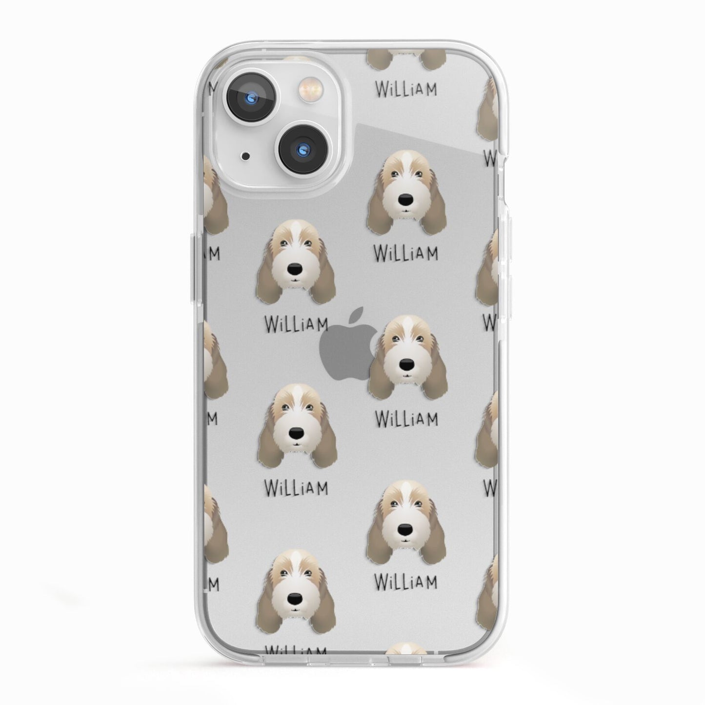 Petit Basset Griffon Vendeen Icon with Name iPhone 13 TPU Impact Case with White Edges